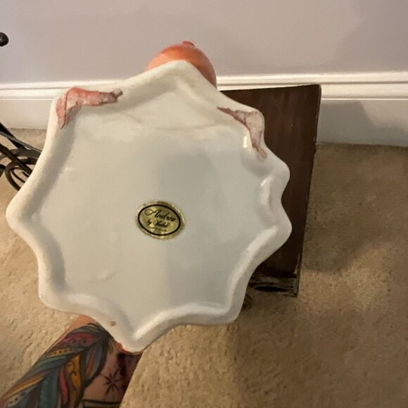 Vintage Fitz & Floyd Teapot – Orange & White Striped with Floral Detail - Picture 8 of 8